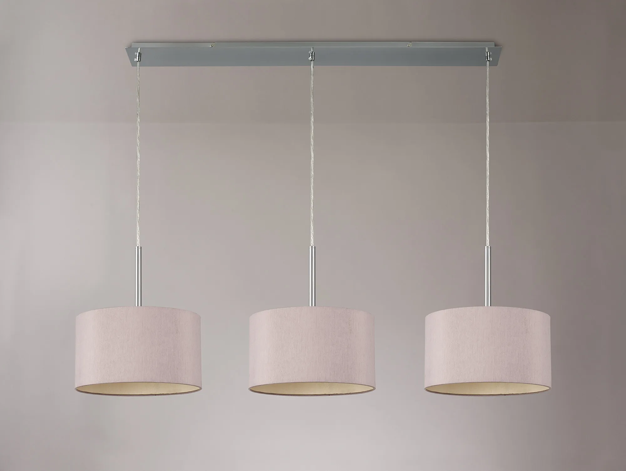 Baymont 30cm Shade 3 Light Pendant Polished Chrome, Taupe/Halo Gold DK0555  Deco Baymont CH TA
